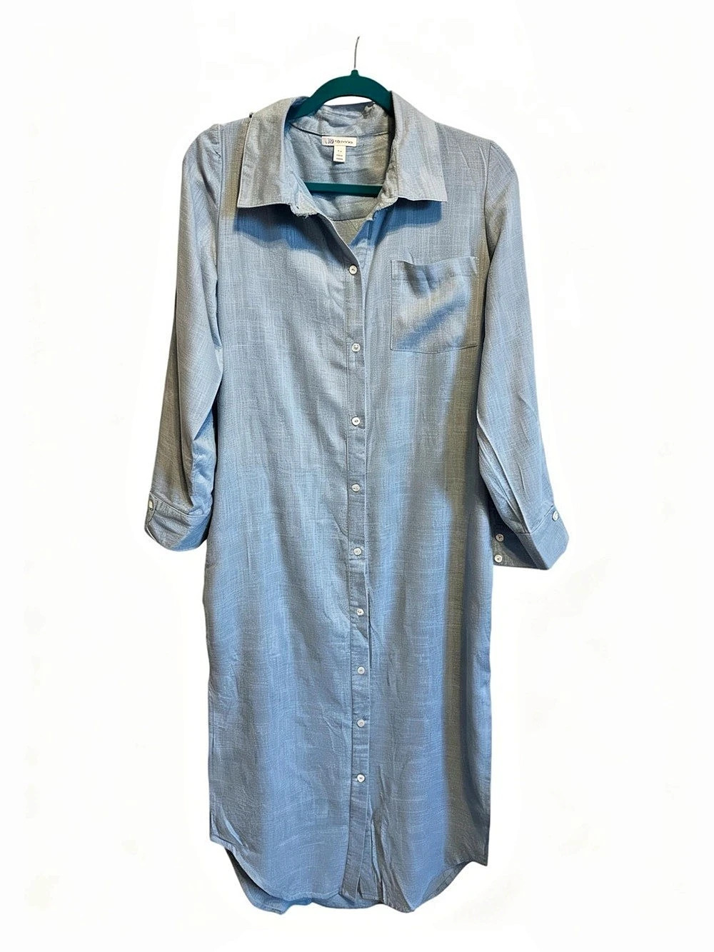 Versona Simply Linen Shirt Dress Blue Size Medium